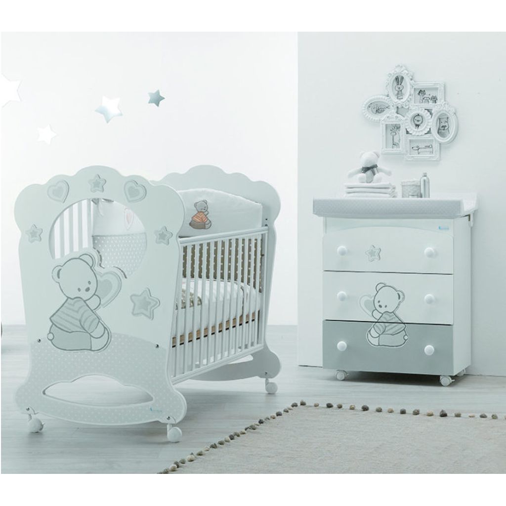CAMERETTA-CUORE-STELLA-BIANCO-GRIGIO Azzurra Design Cameretta Cuore Stelle Oblò - immagine 1