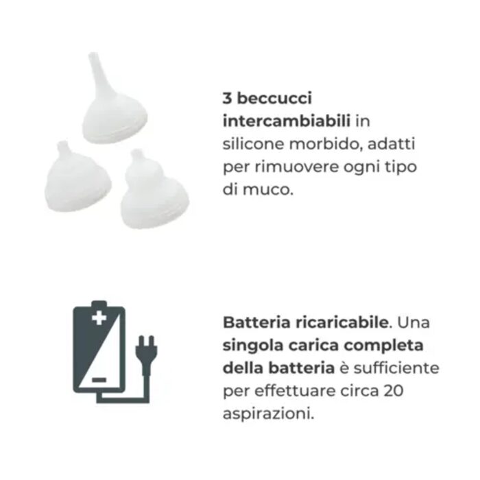 Nuvita Aspiratore Nasale Elettrico con Batteria Ricaricabile - immagine 5