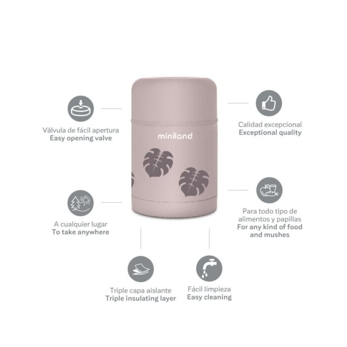 Miniland Thermos 600ml Leaves - immagine 3