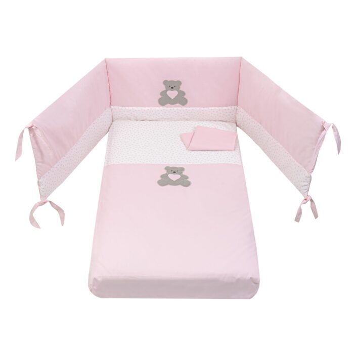 Picci Microletto Co-Sleeping con Materasso e Set Tessile Bonnie Bianco Rosa - immagine 2