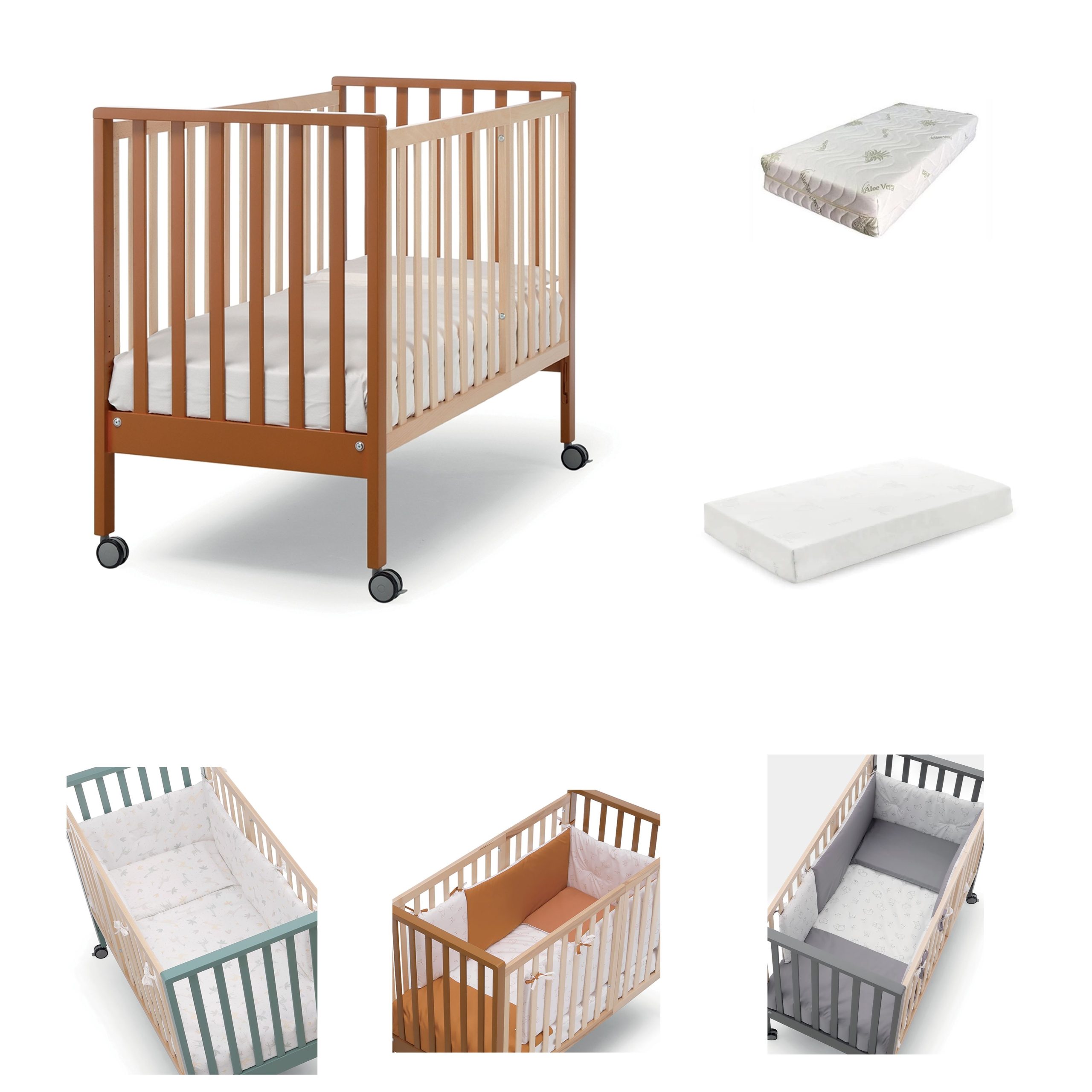 set-full-evolution-terra-scaled Erbesi Culla/Lettino Evolution Terra con Materassi e Tessile - immagine 1