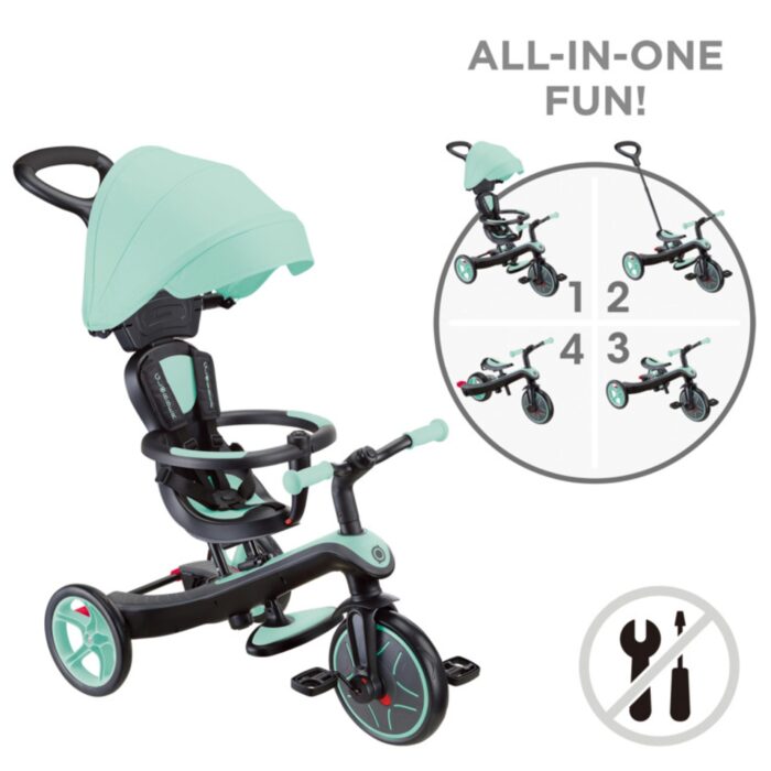 Globber Triciclo Explorer Trike 4in1 Deluxe Play Mint - immagine 3